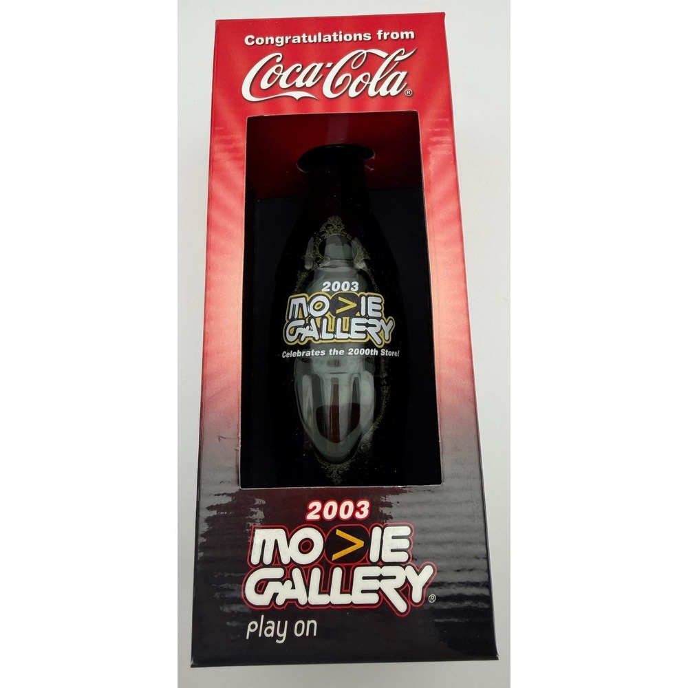Coca-Cola 2003 Movie Gallery 2000th Store Cancun Commemorative 8oz Glass Bottle